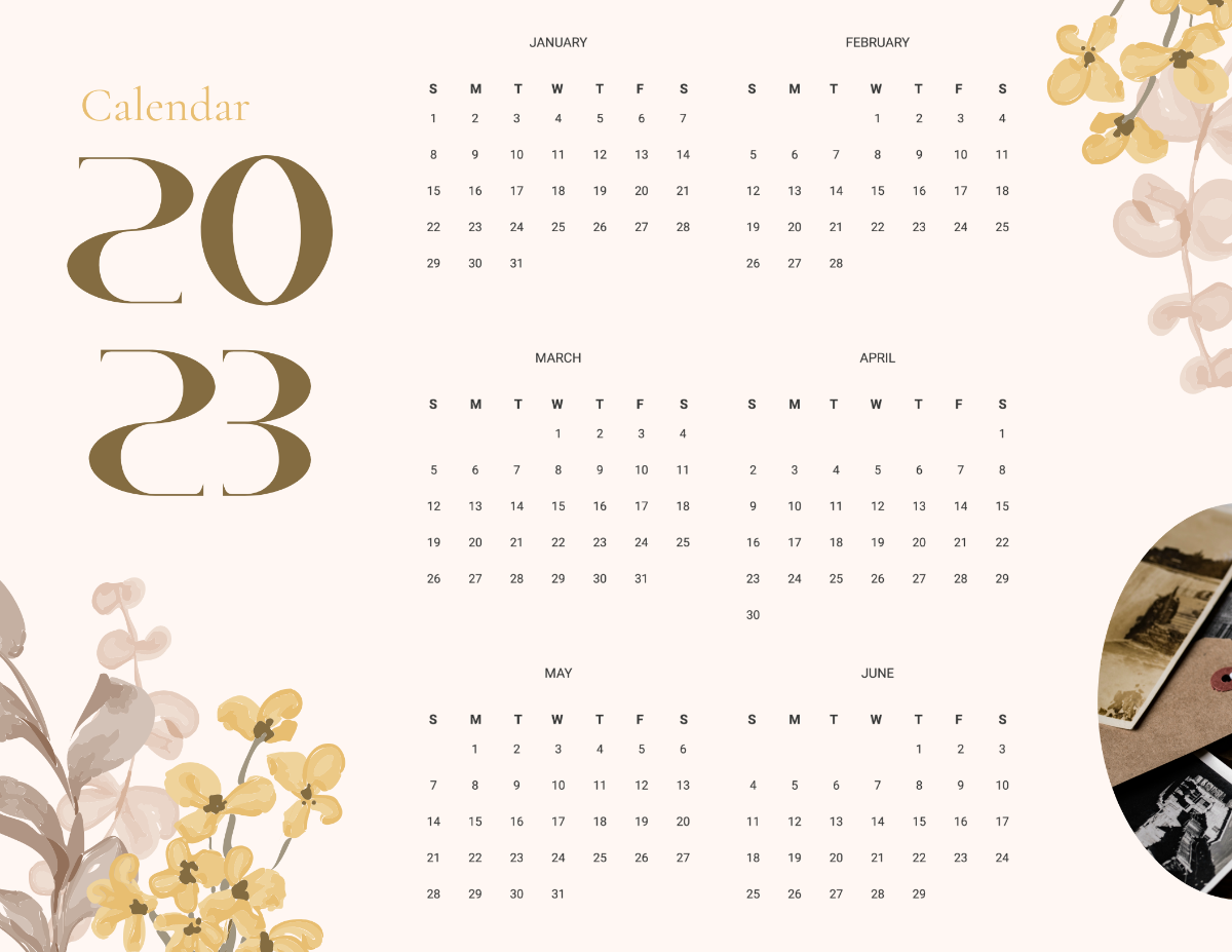 Fancy Year 2023 Calendar Template