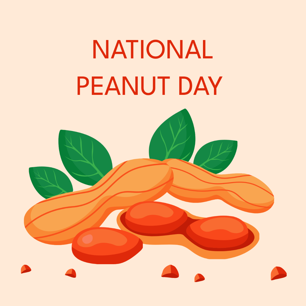 National Peanut Day Illustration Template