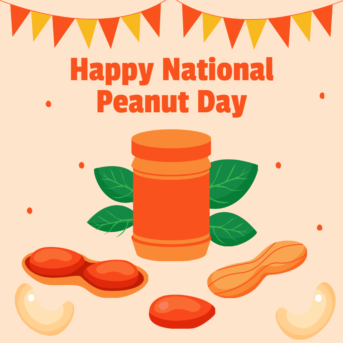 Happy National Peanut Day Illustration Template