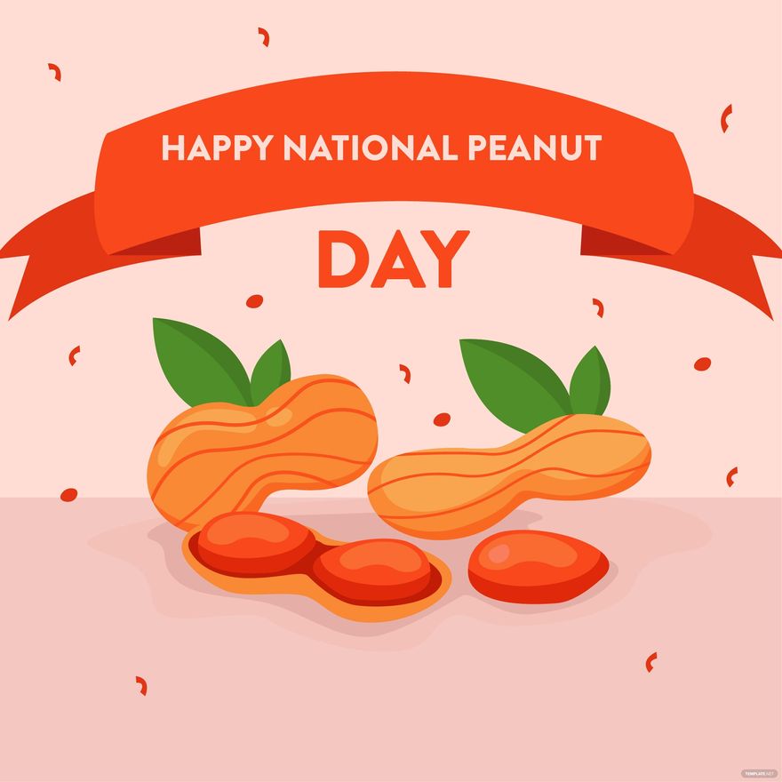 National Peanut Day Cartoon Background Template - Edit Online ...