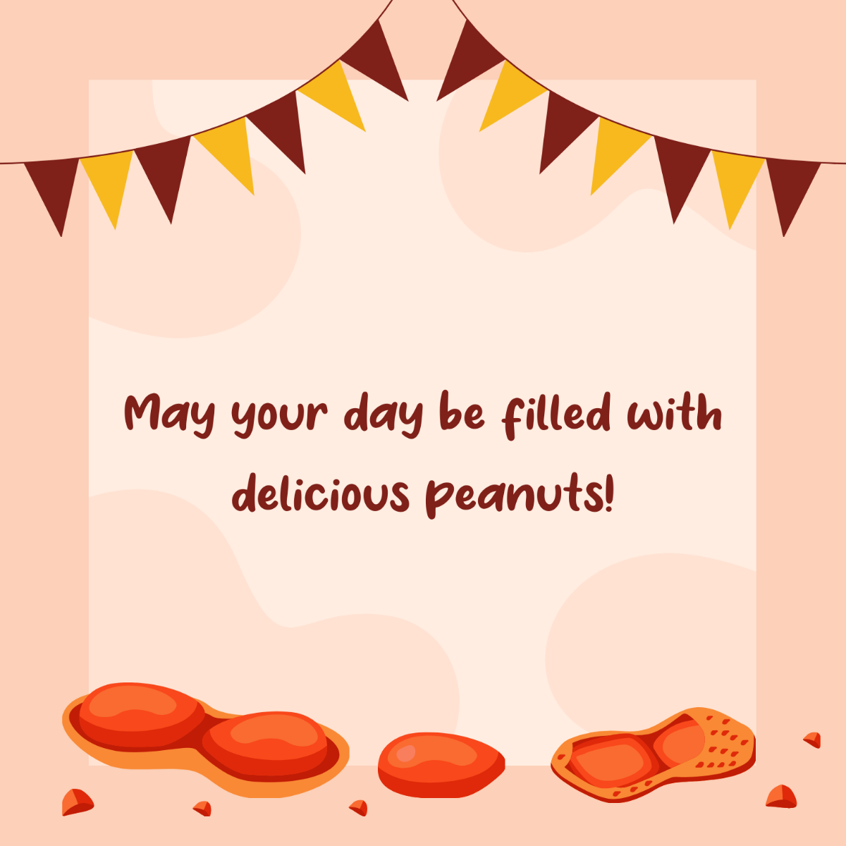 National Peanut Day Greeting Card Vector Template