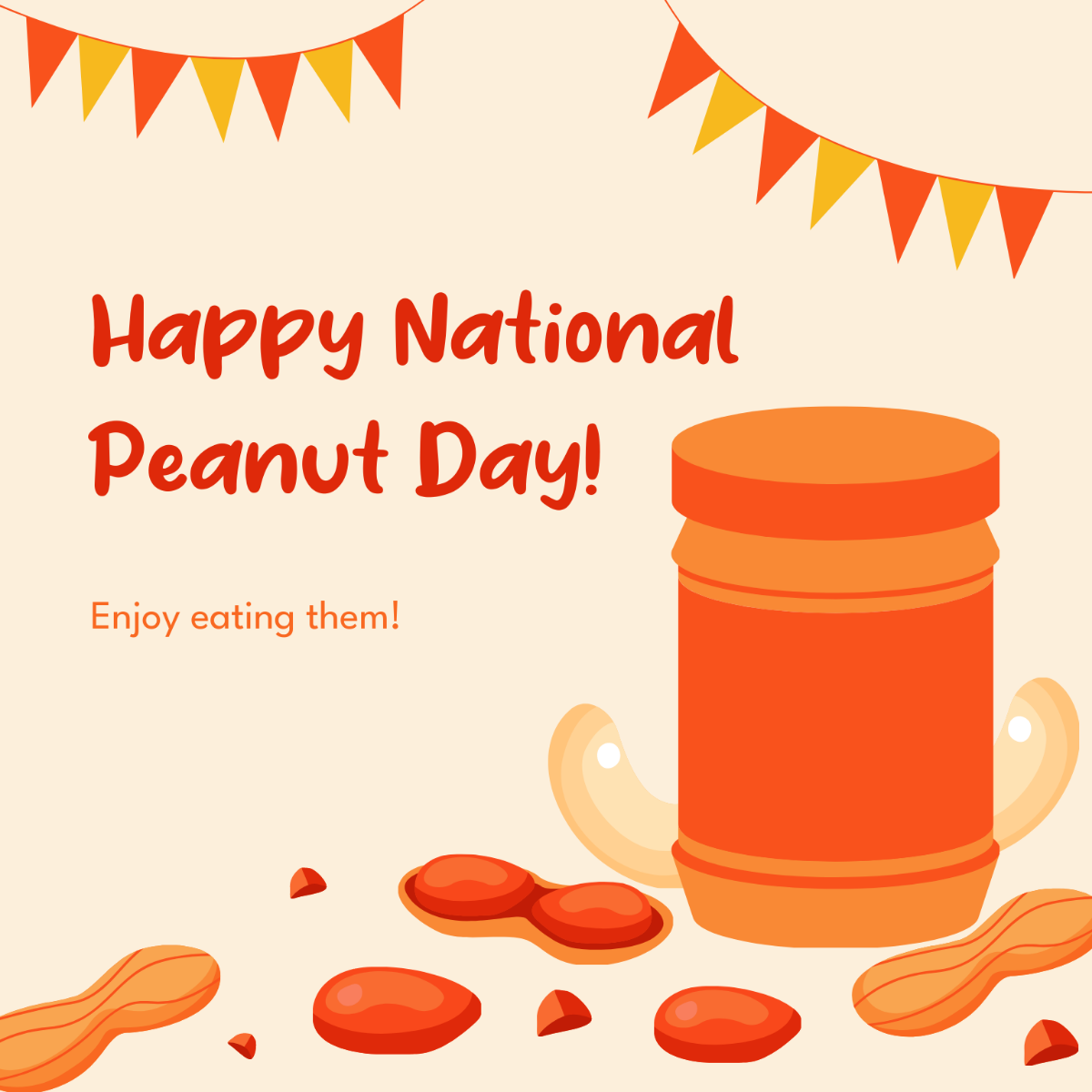 Free National Peanut Day Poster Vector Template