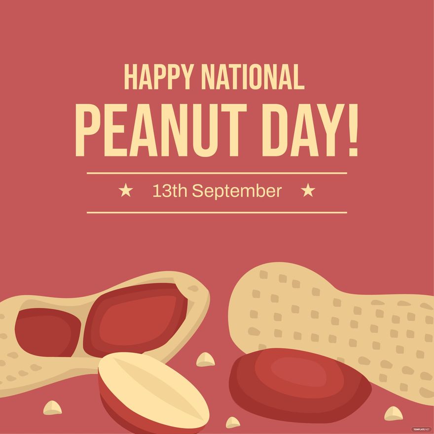 National Peanut Day Cartoon Background Template - Edit Online ...