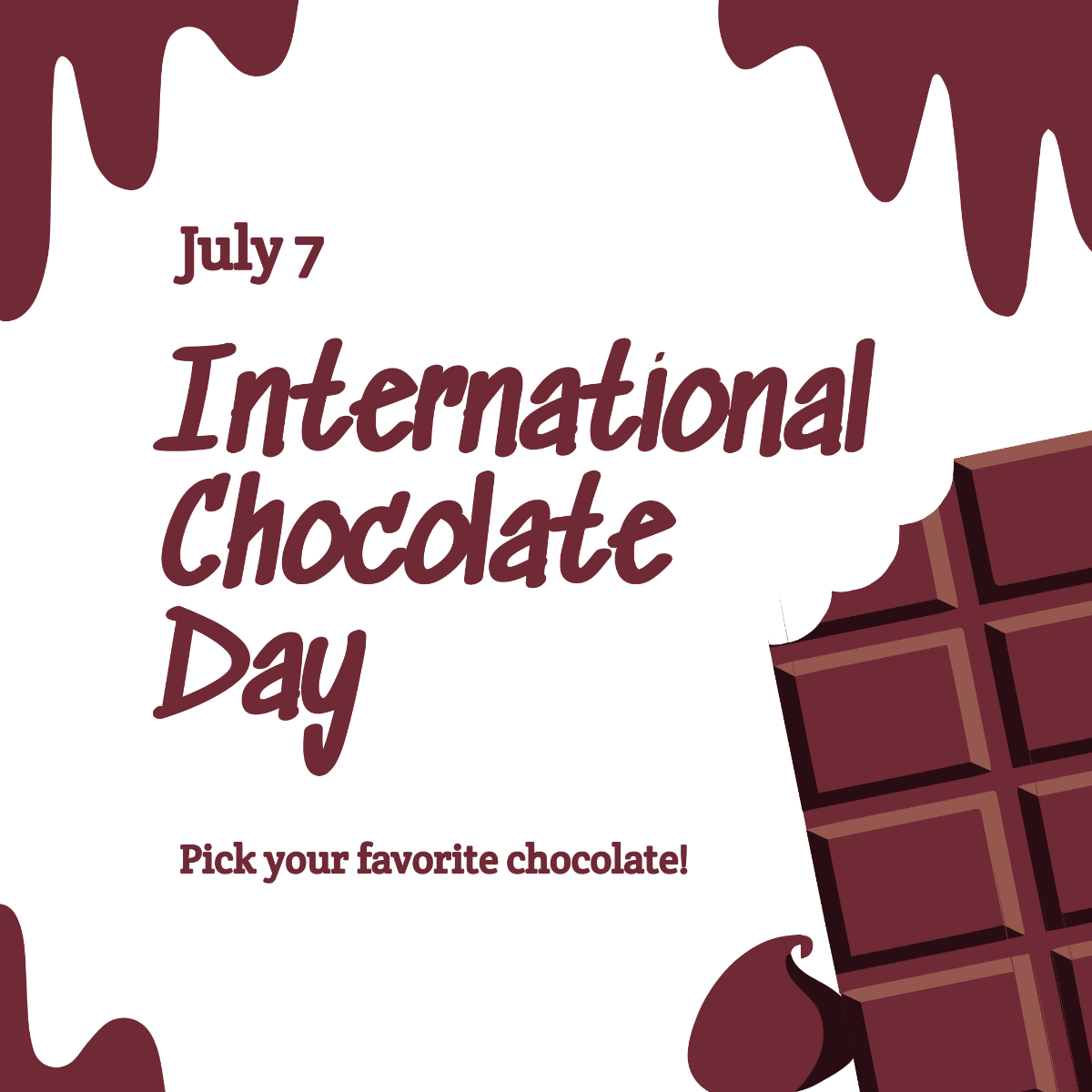 Free International Chocolate Day FB Post Template