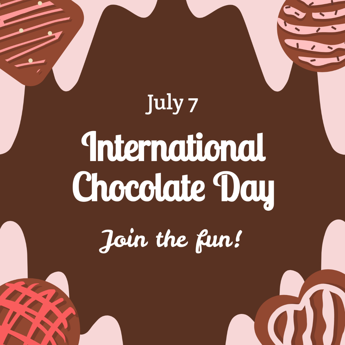 International Chocolate Day Whatsapp Post Template