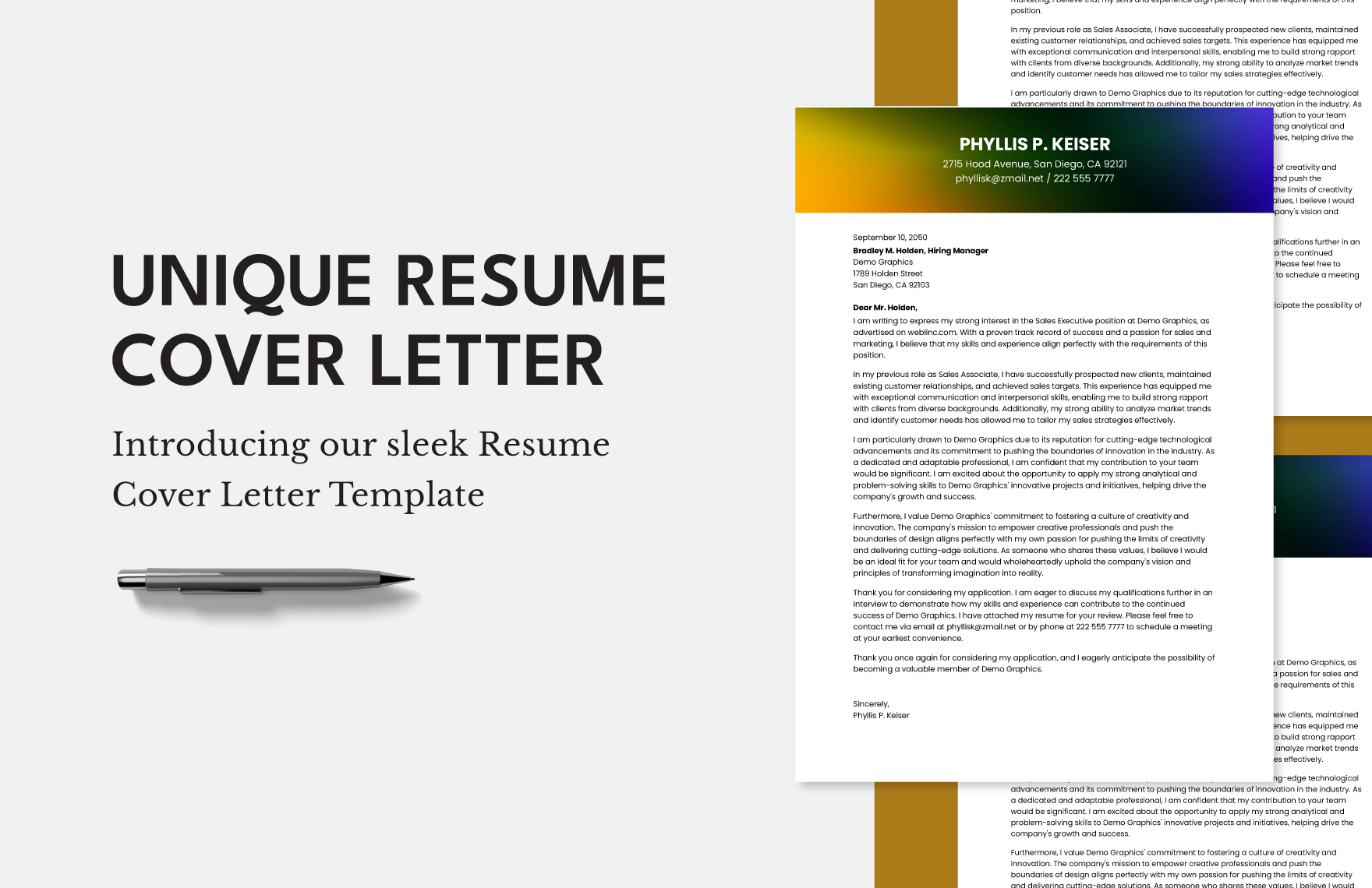Unique Resume Cover Letter