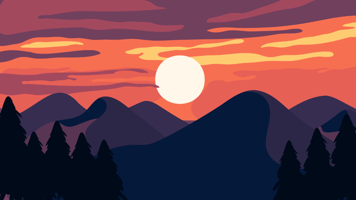 Mountain Sunset Background Template