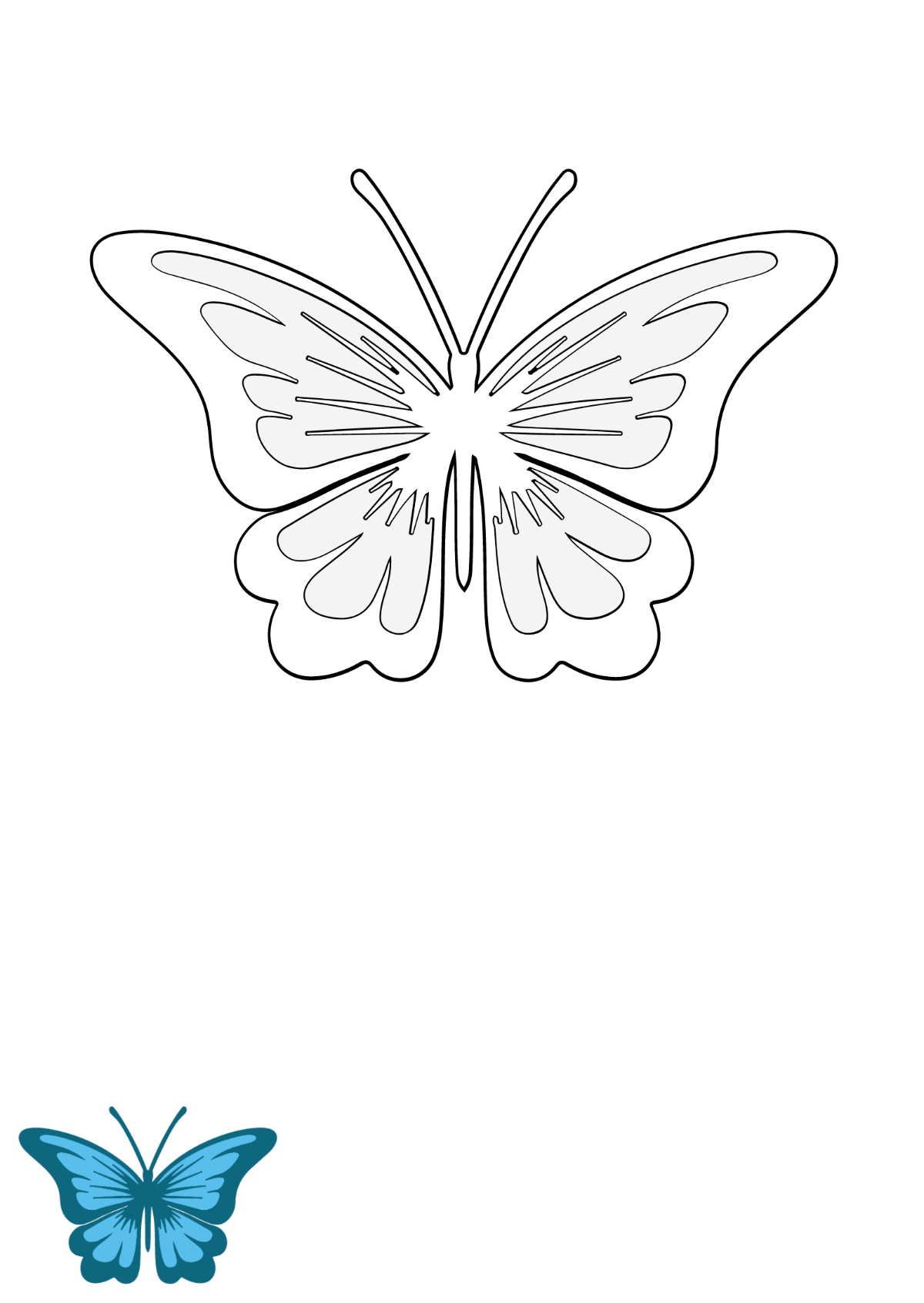 Fancy Butterfly Coloring Page Template