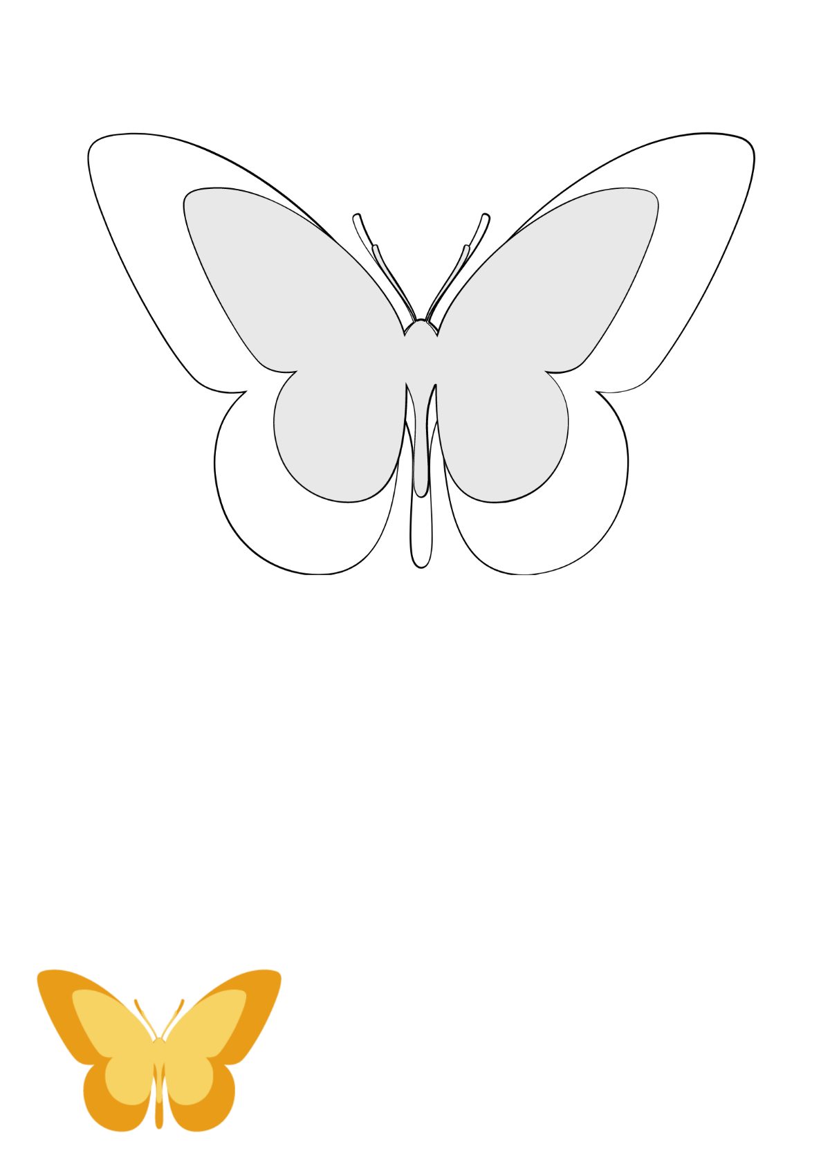Plain Butterfly Coloring Page Template