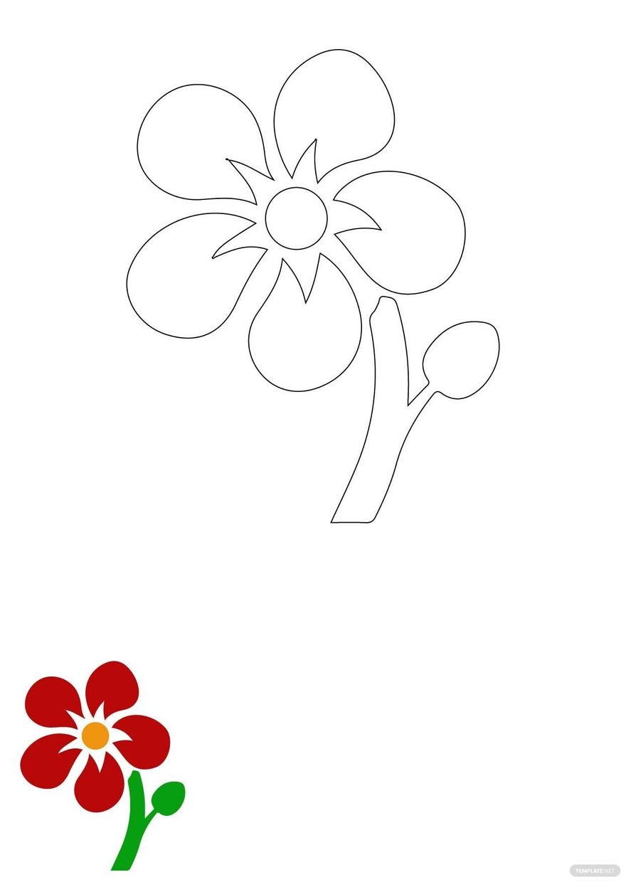 Free Flower Coloring Pages in PDF, EPS, JPG