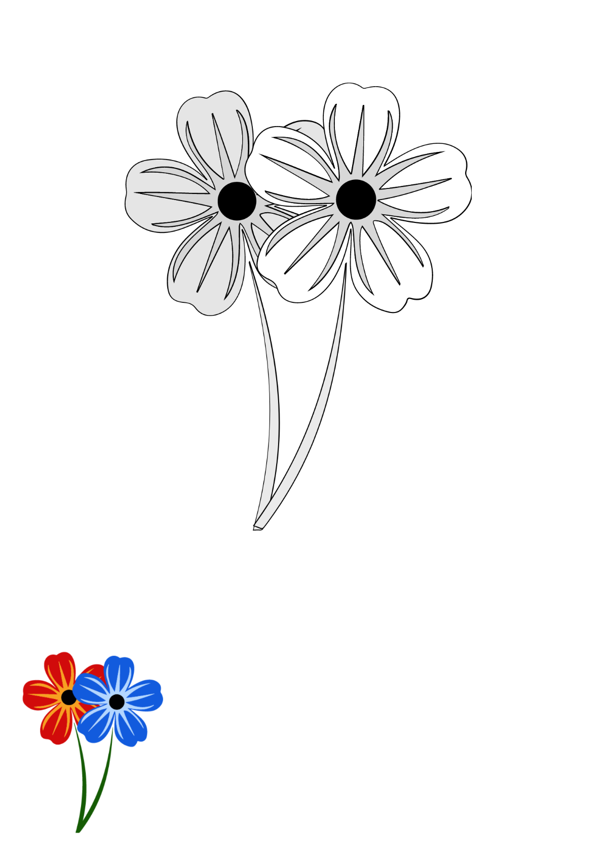 Flower Adult Coloring Page Template