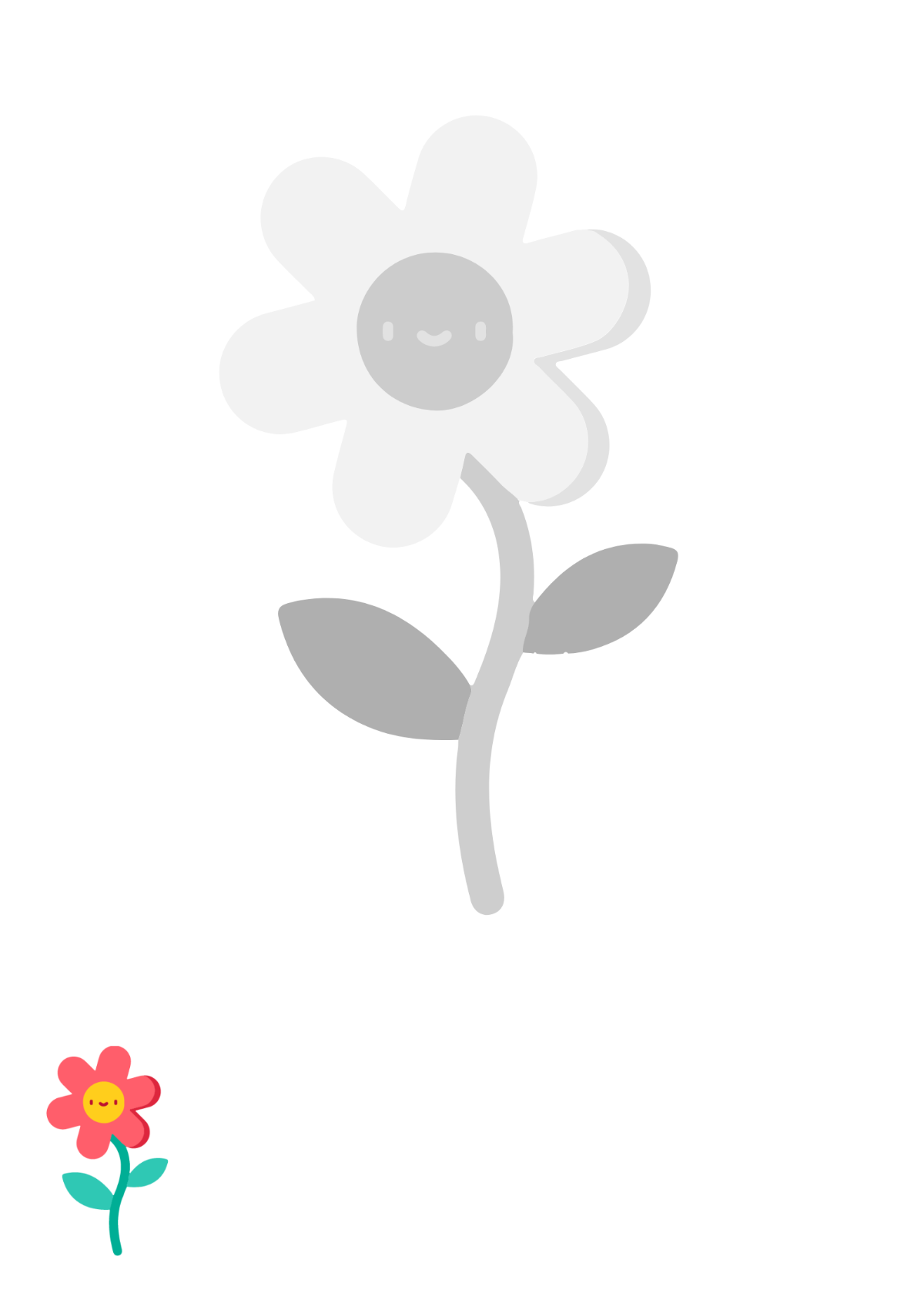 Cute Flower Coloring Page Template