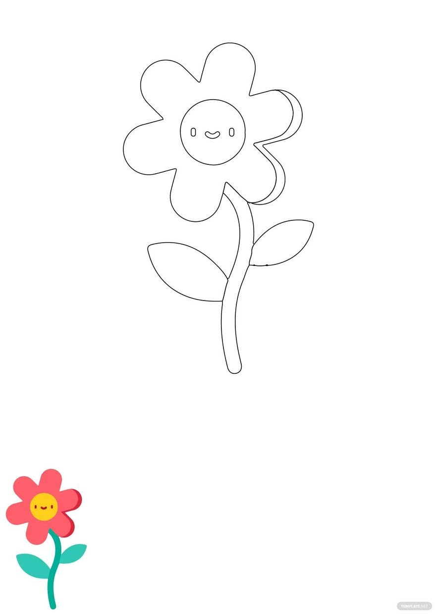 Free Cute Flower Coloring Page - EPS, JPG, PDF | Template.net
