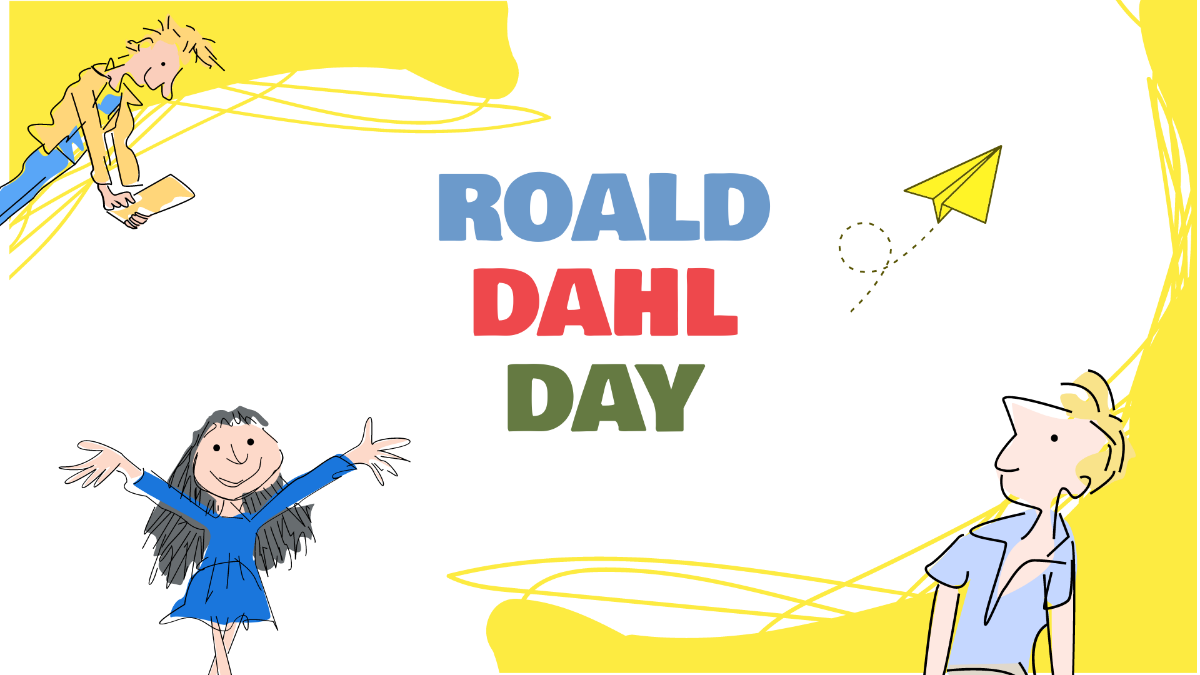 Free Roald Dahl Day Flyer Background Template