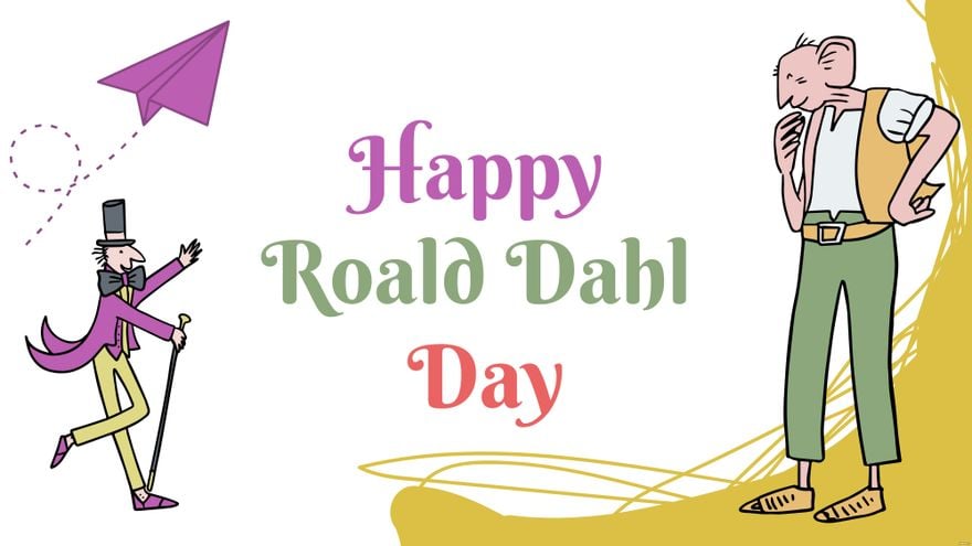 Free Happy Roald Dahl Day Background in PDF, Illustrator, PSD, EPS, SVG, JPG, PNG