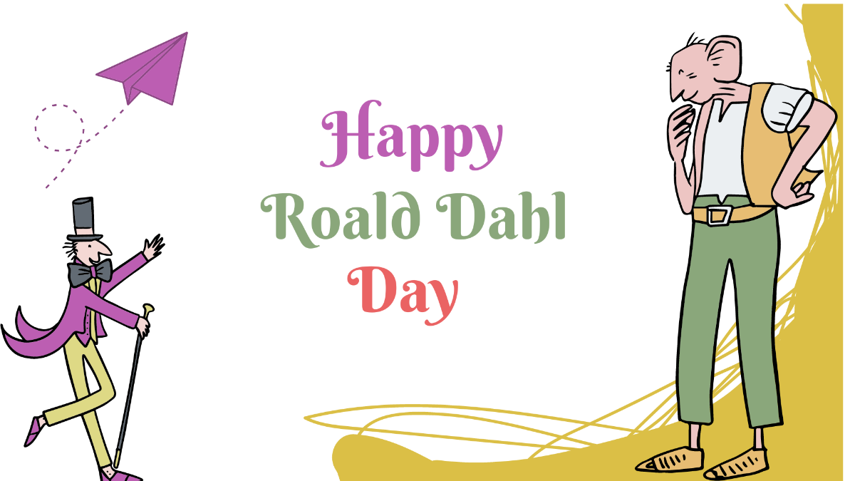 Free Happy Roald Dahl Day Background Template