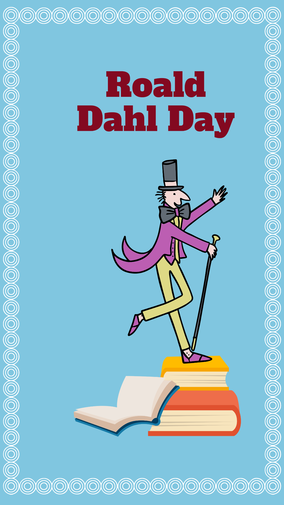 Free Roald Dahl Day iPhone Background Template