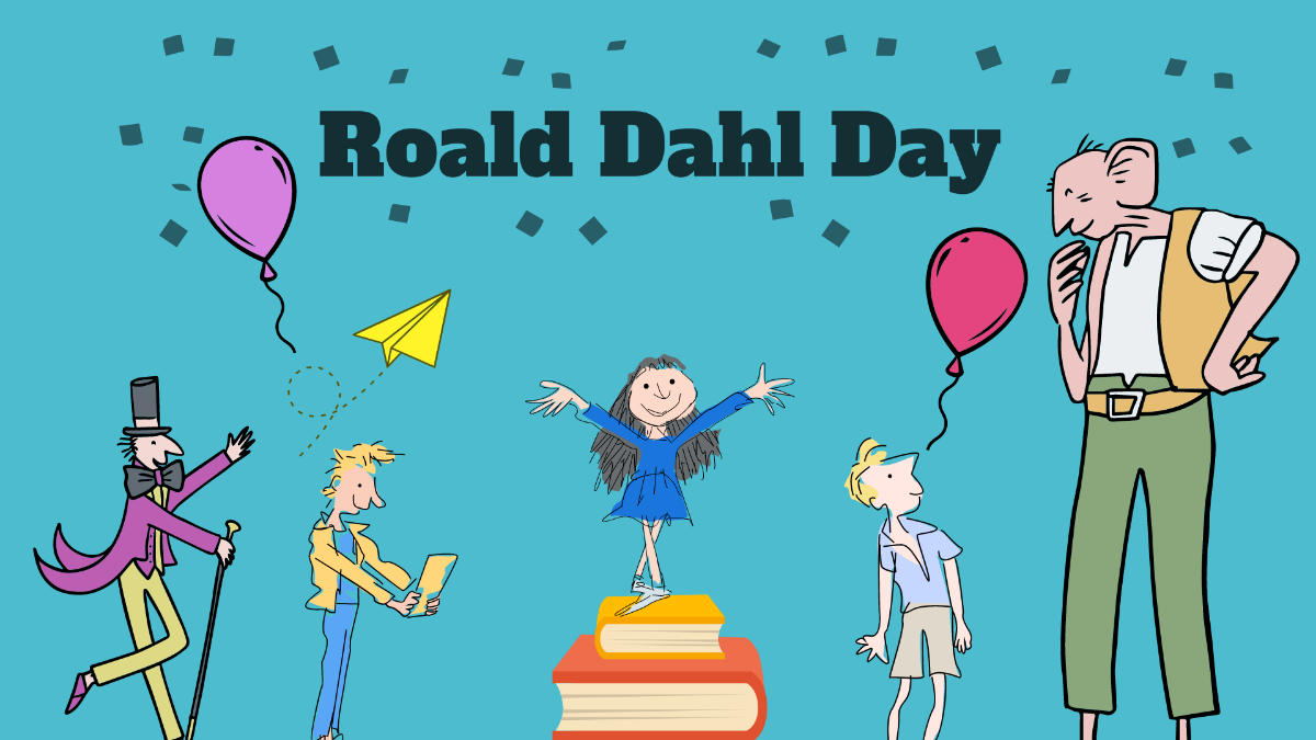 Roald Dahl Day Wallpaper Background Template