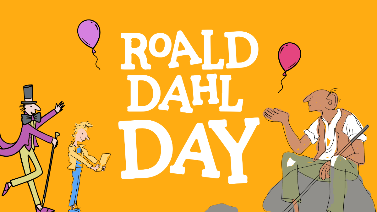 Roald Dahl Day Banner Background Template