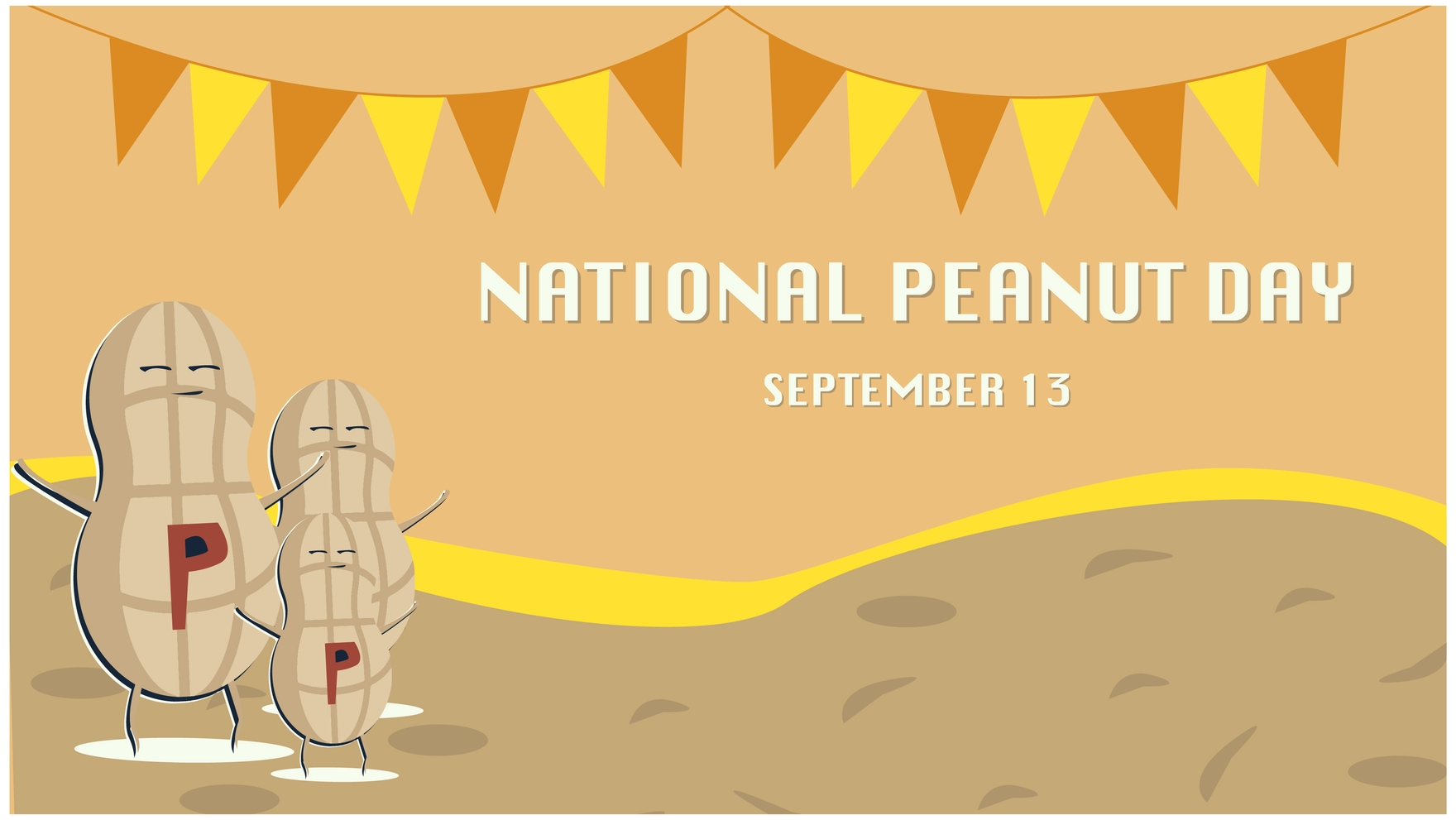 National Peanut Day Cartoon Background