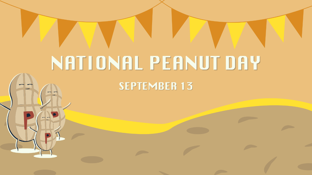 National Peanut Day Cartoon Background Template