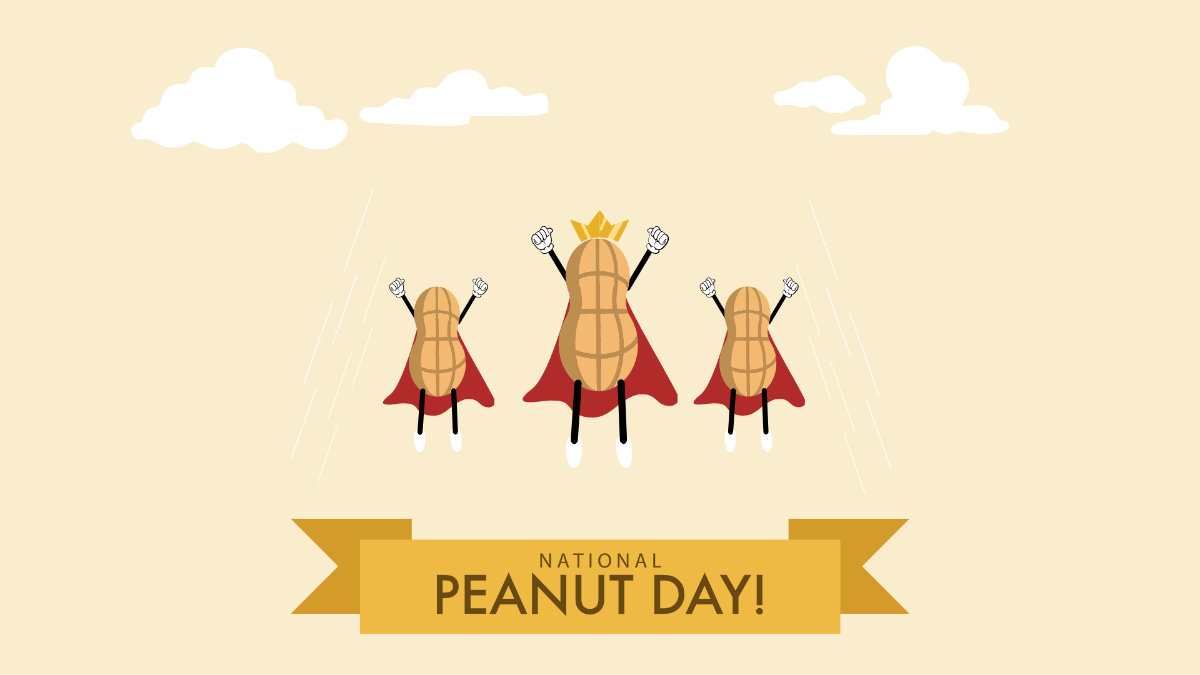 National Peanut Day Drawing Background Template