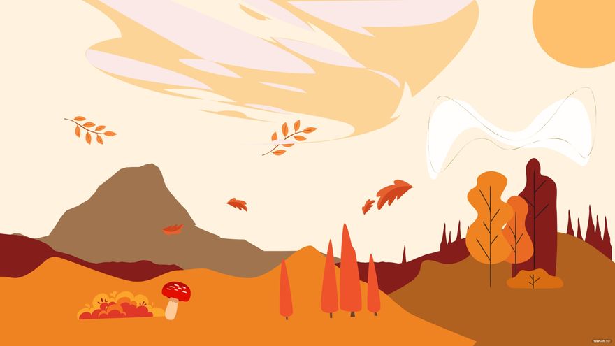 Fall Mountain Background in Illustrator, EPS, SVG, JPG, PNG