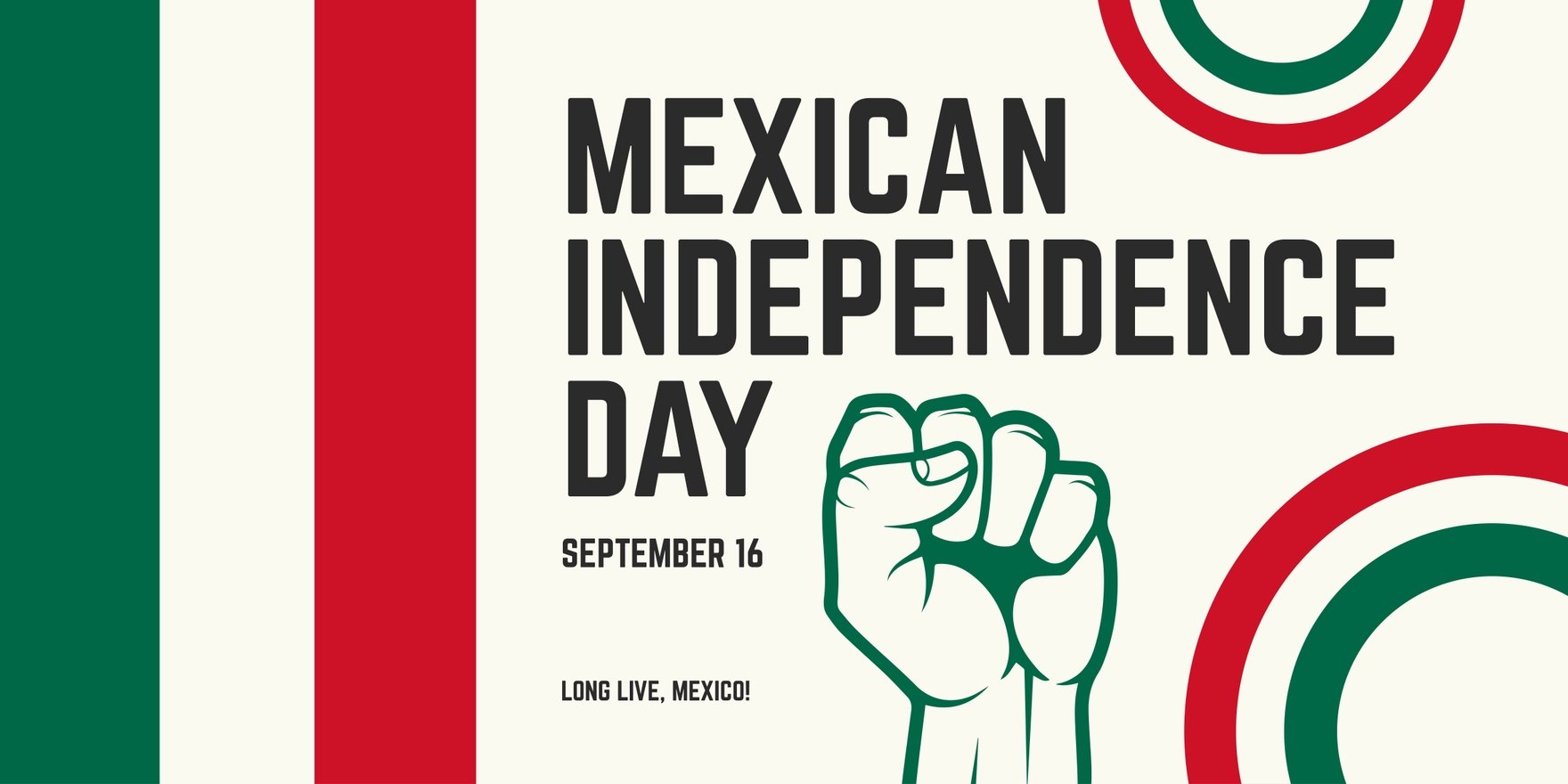 Free Modern Mexican Independence Day Banner