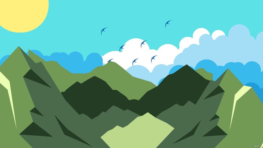 Free Green Mountain Background in Illustrator, EPS, SVG, JPG, PNG