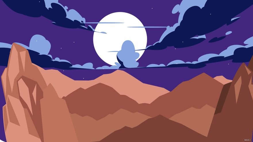 Free Night Mountain Background in Illustrator, EPS, SVG, JPG, PNG