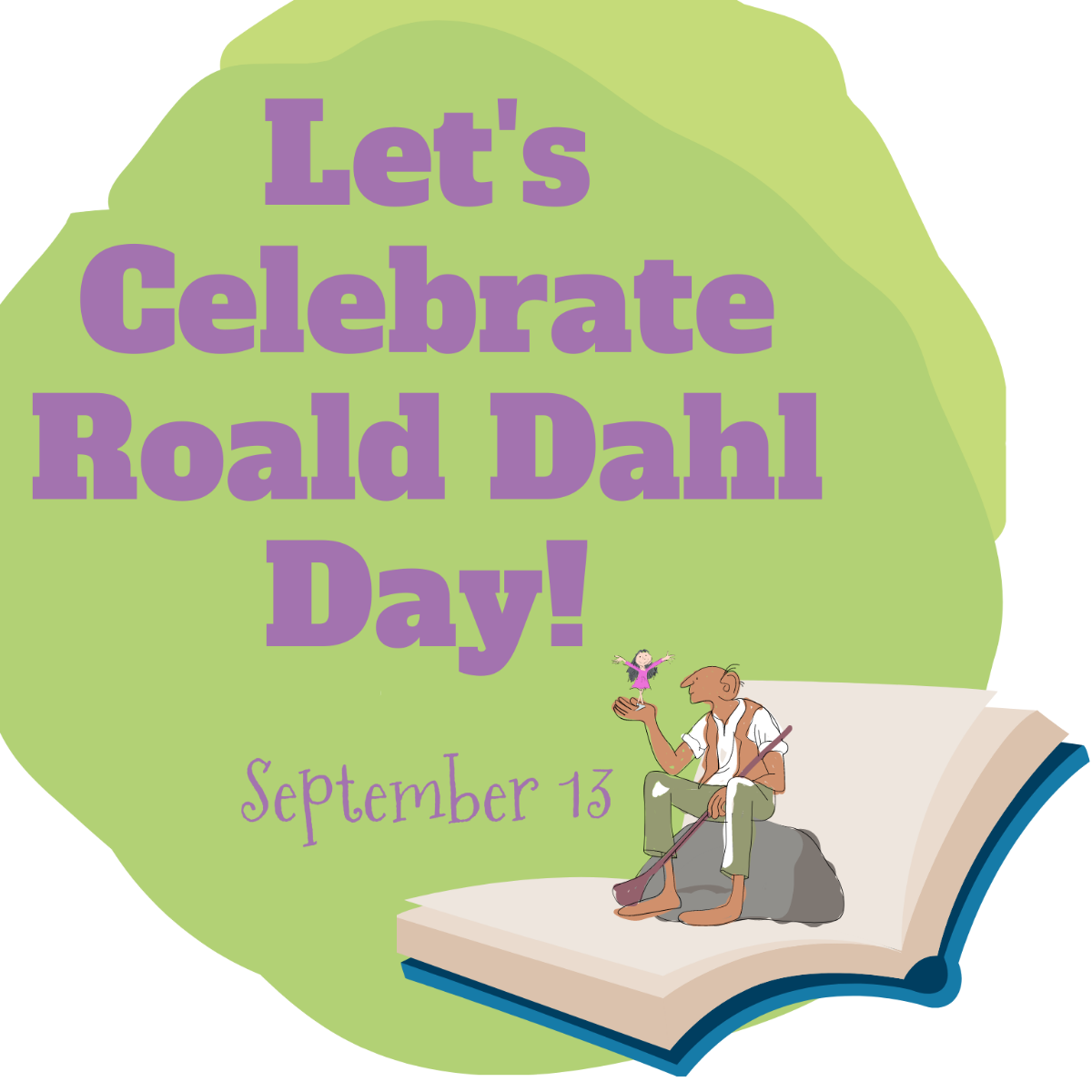Roald Dahl Day Poster Vector Template