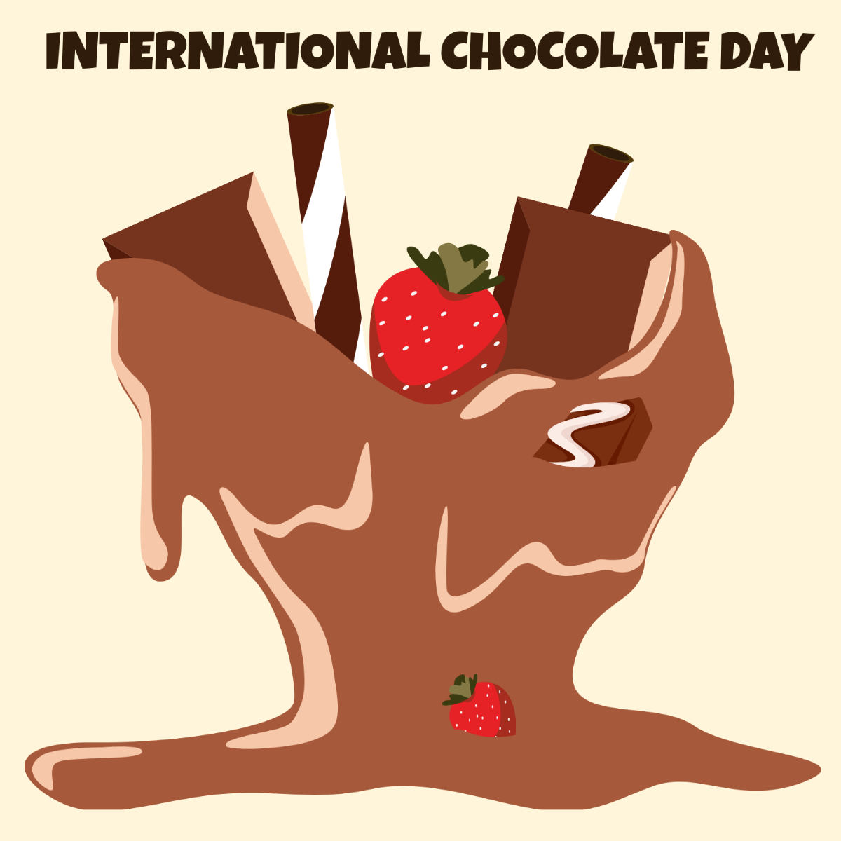 Happy International Chocolate Day Vector