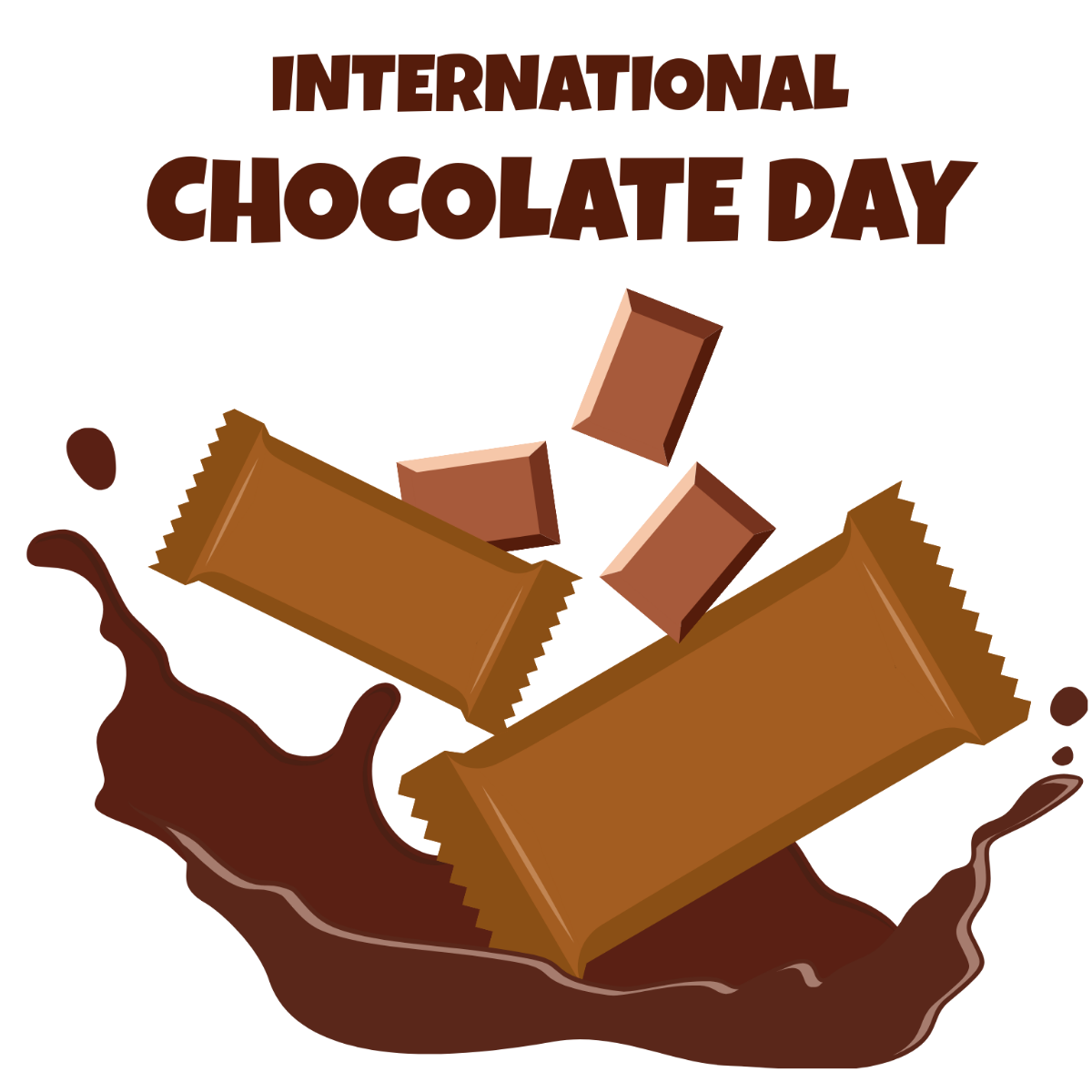 Happy International Chocolate Day Illustration Template