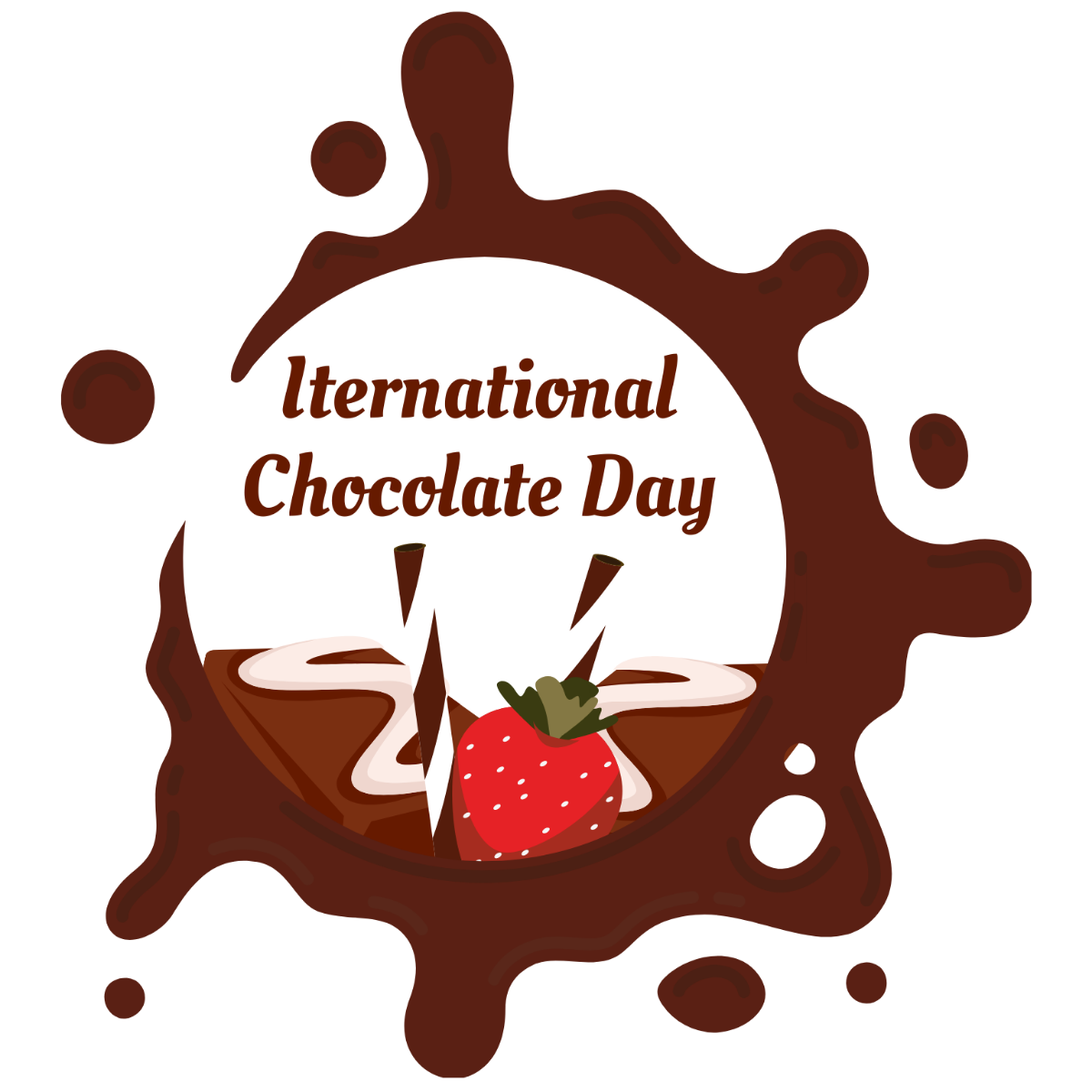 International Chocolate Day Illustration Template