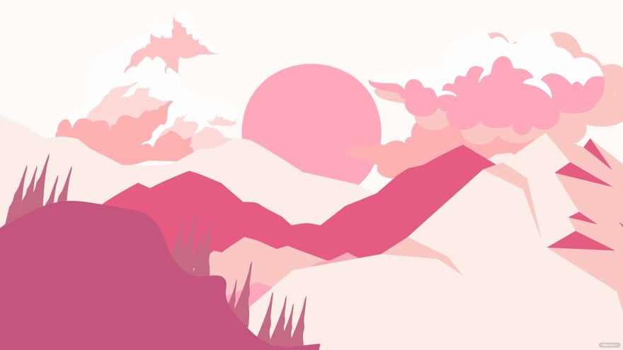 Free Pink Mountain Background in Illustrator, EPS, SVG, JPG, PNG