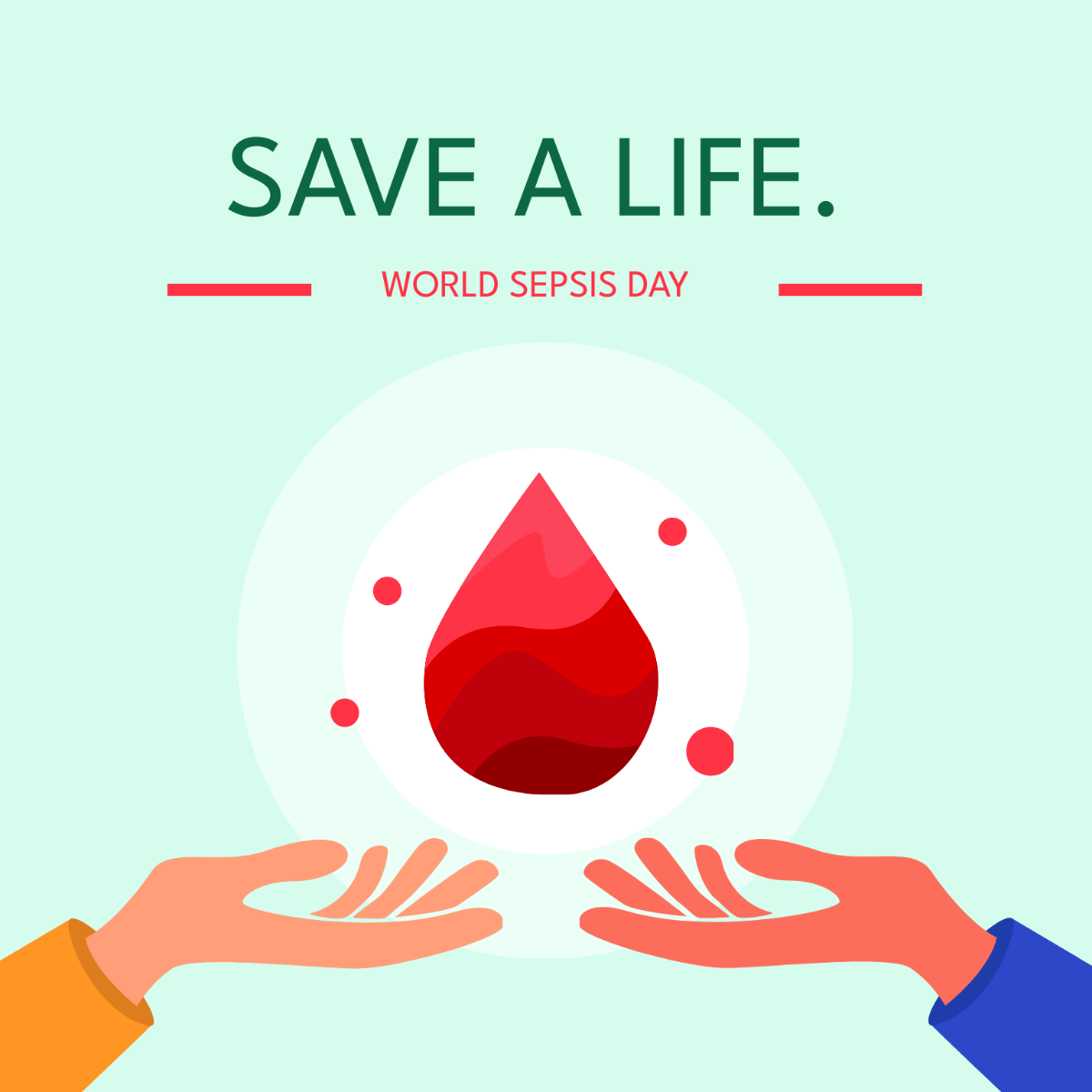 Free World Sepsis Day Poster Vector Template