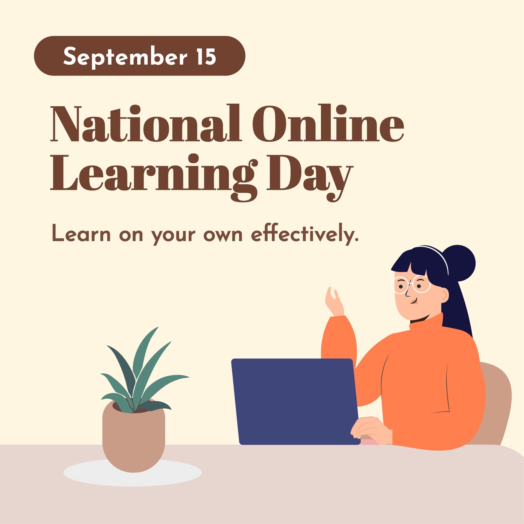 National Online Learning Day Whatsapp Post