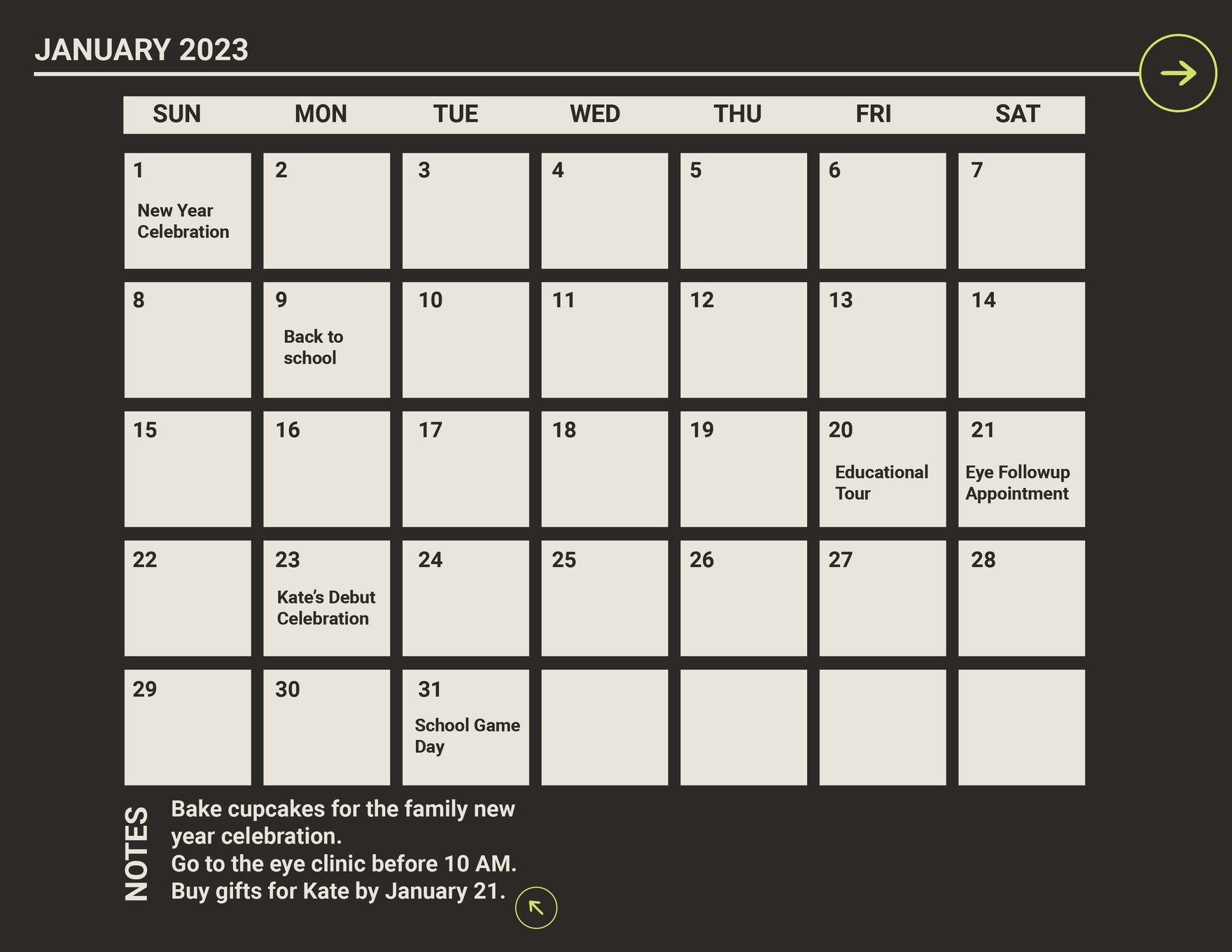 Free January 2023 Calendar Template in Word, Illustrator, PSD