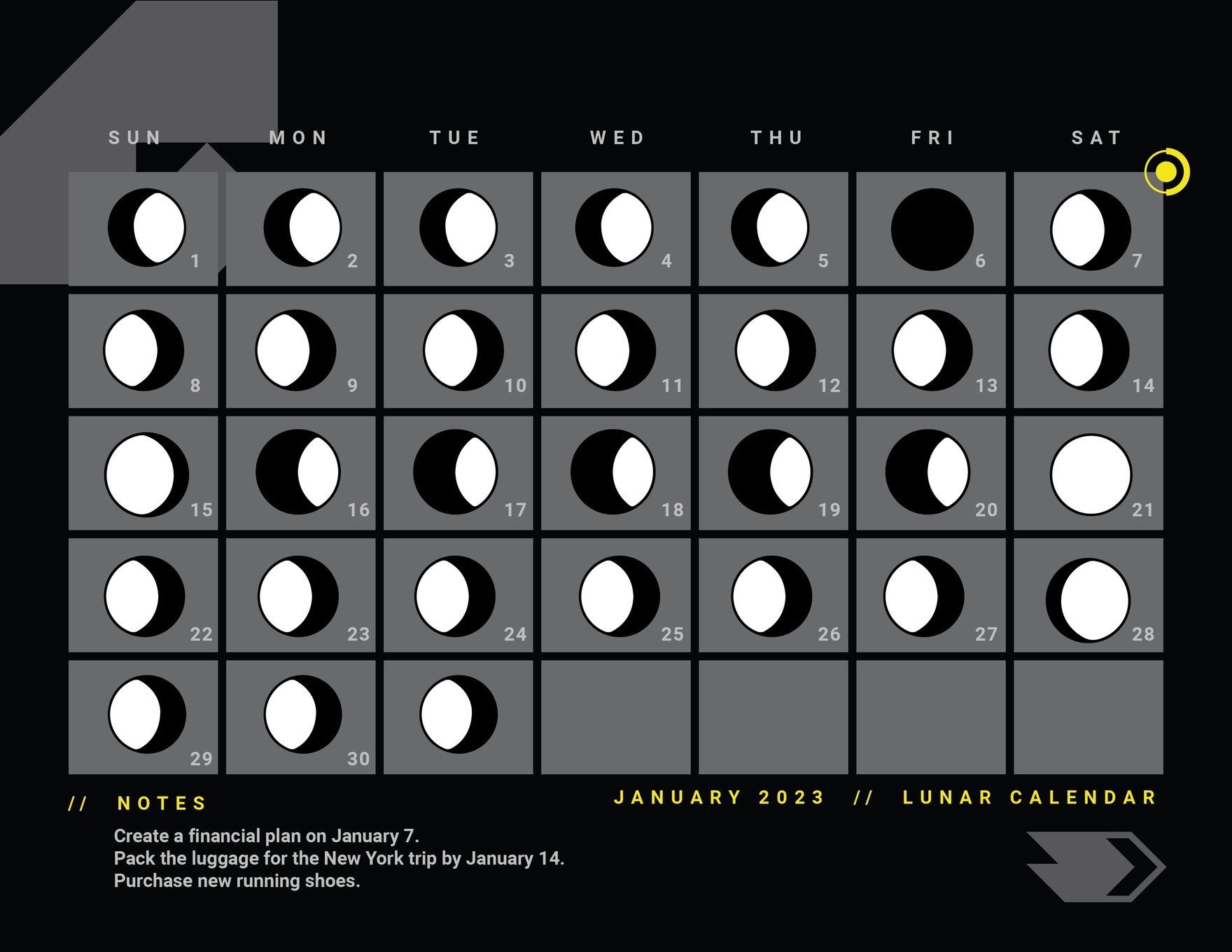Lunar Calendar January 2023
