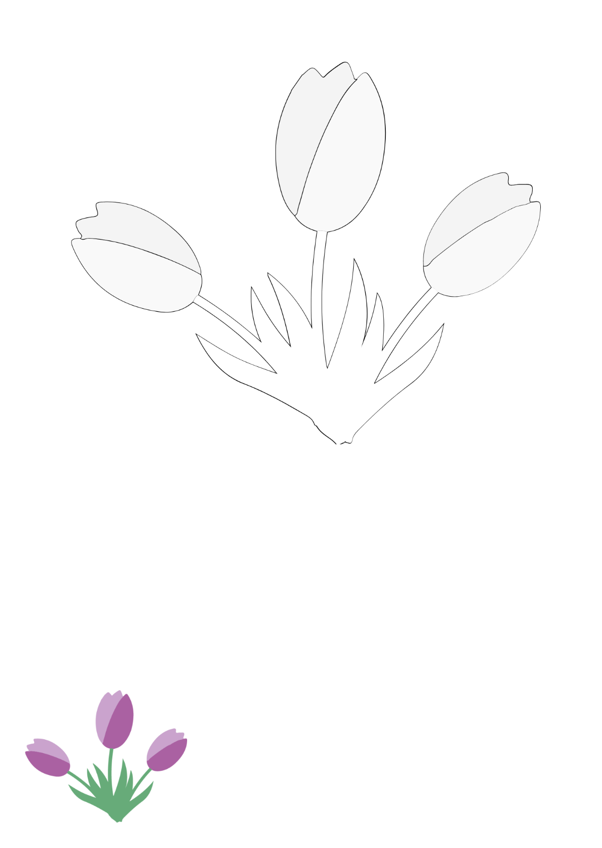 Spring Flower Coloring Page Template