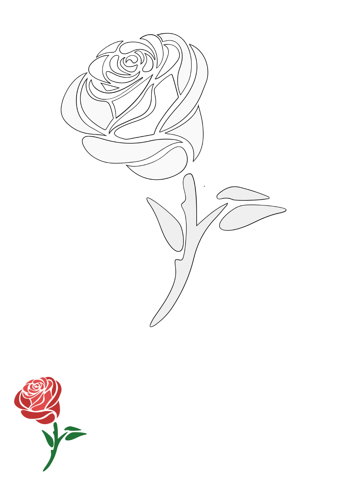 Rose Flower Coloring Page Template