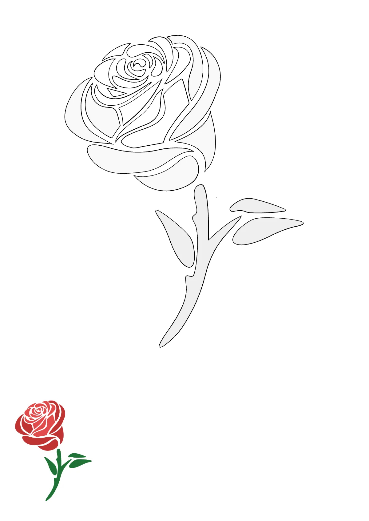 Rose Coloring Template Rose Coloring Template