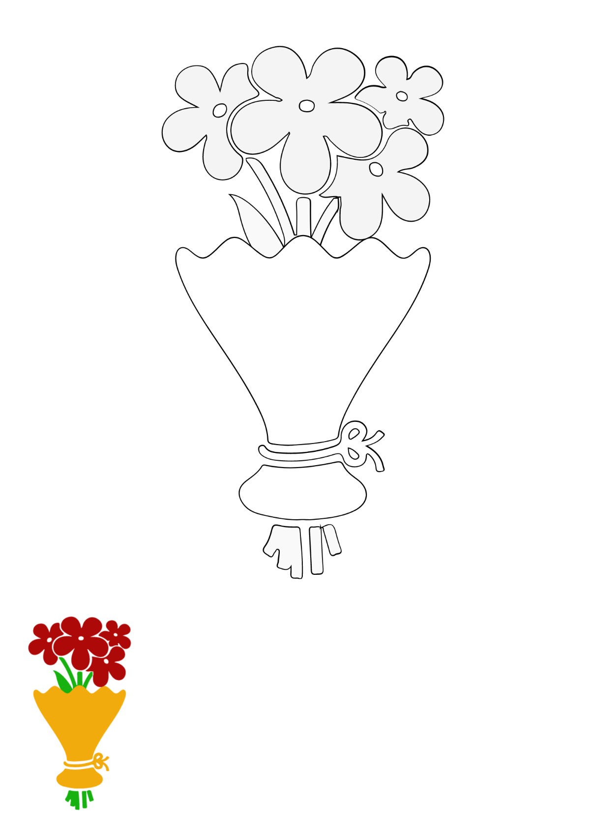 Flower Bouquet Coloring Page Template