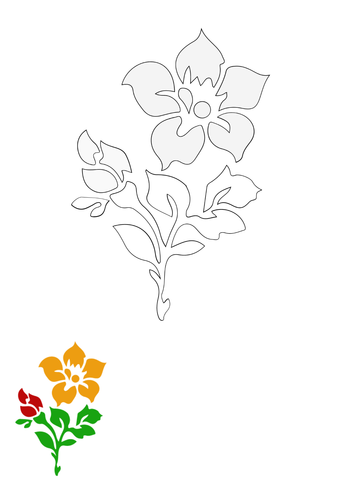 Realistic Flower Coloring Page Template