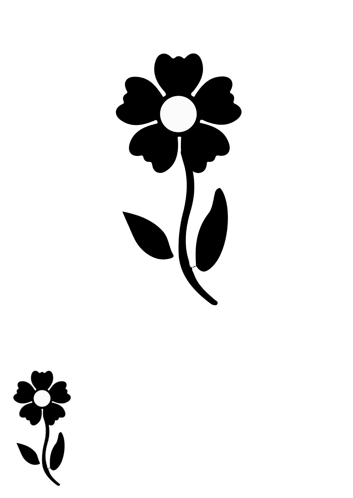 Flower Black And White Coloring Page Template