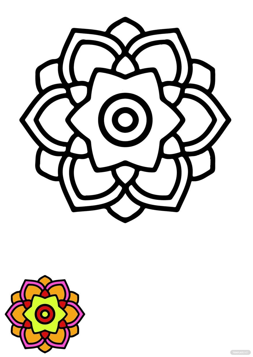 Free Mandala Flower Coloring Page
