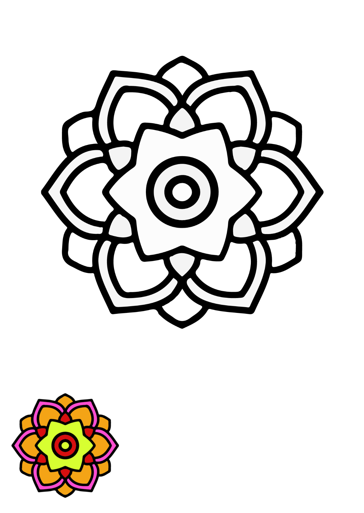 Mandala Flower Coloring Page Template