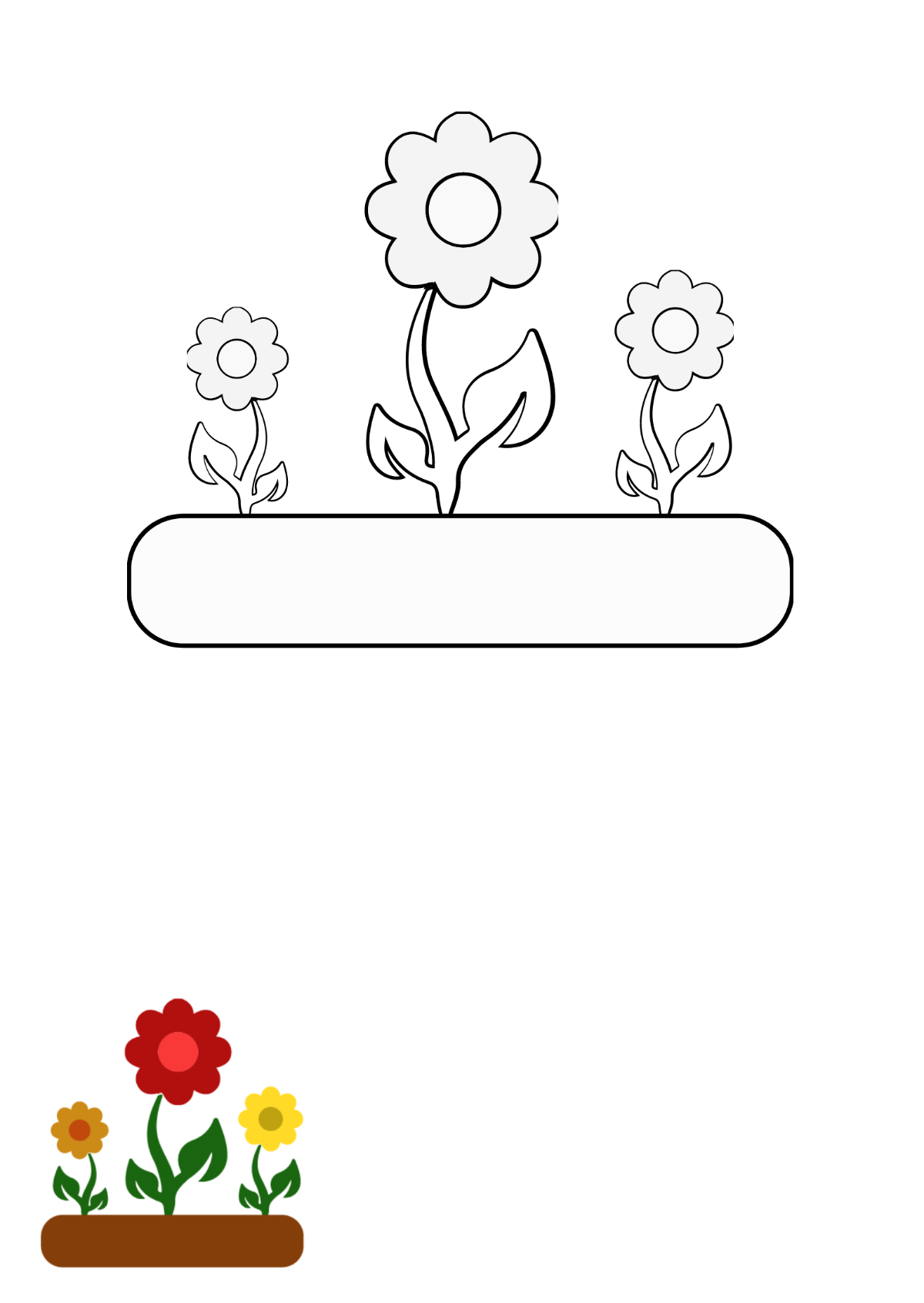 Flower Garden Coloring Page Template