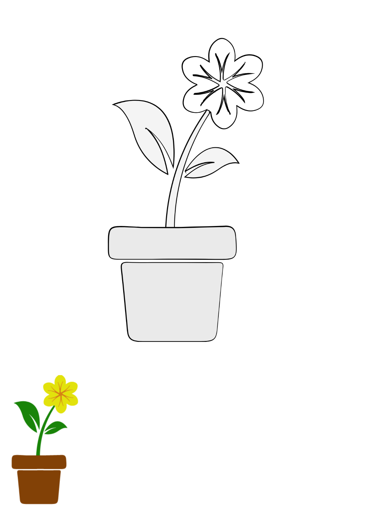 Flower Pot Coloring Page Template