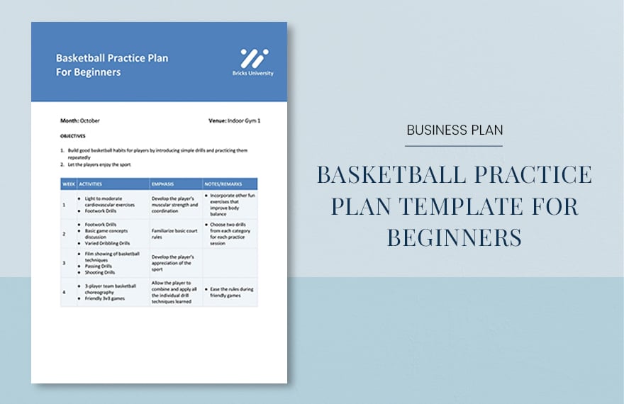 Basketball Practice Plan Template for Beginners